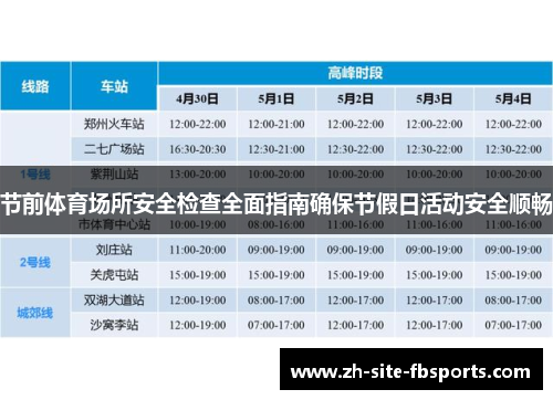 节前体育场所安全检查全面指南确保节假日活动安全顺畅